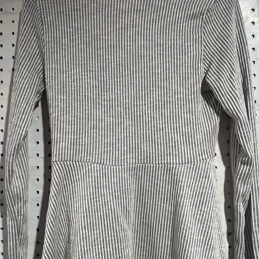 T.J.Maxx Black and White Striped Wrap Blouse - Picture 2 of 3